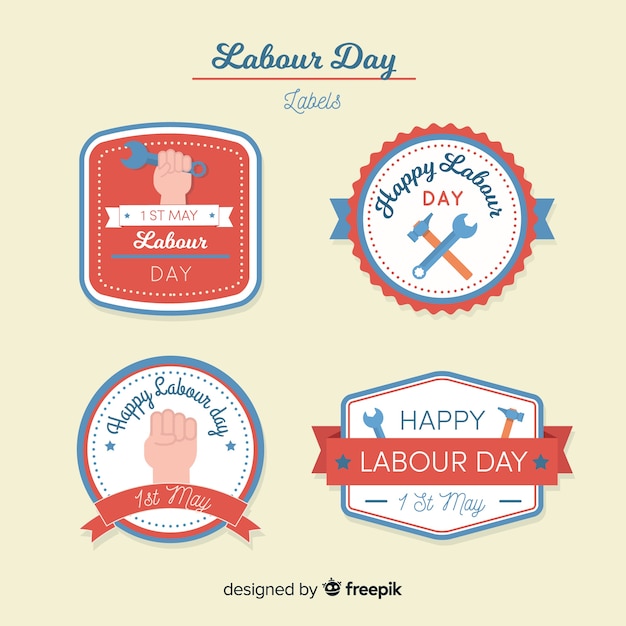 Labour day label collection