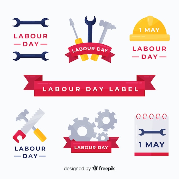 Labour day label collection