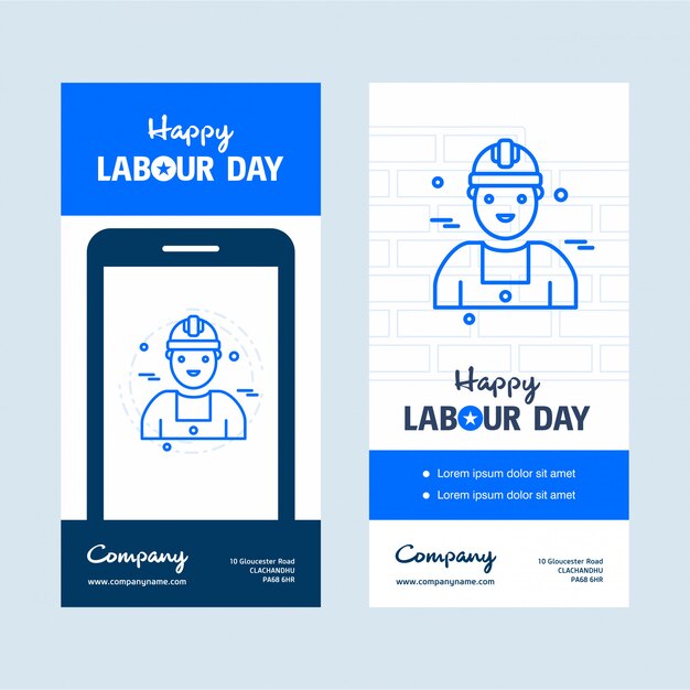 Free Vector labour day usa banner