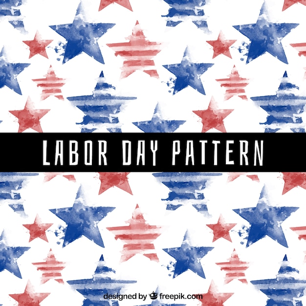 Free Vector labour day watercolor stars pattern