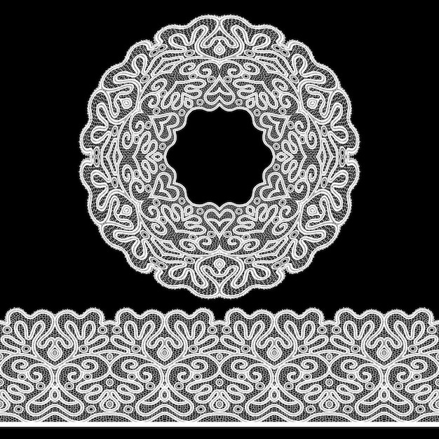 Free vector lace border set