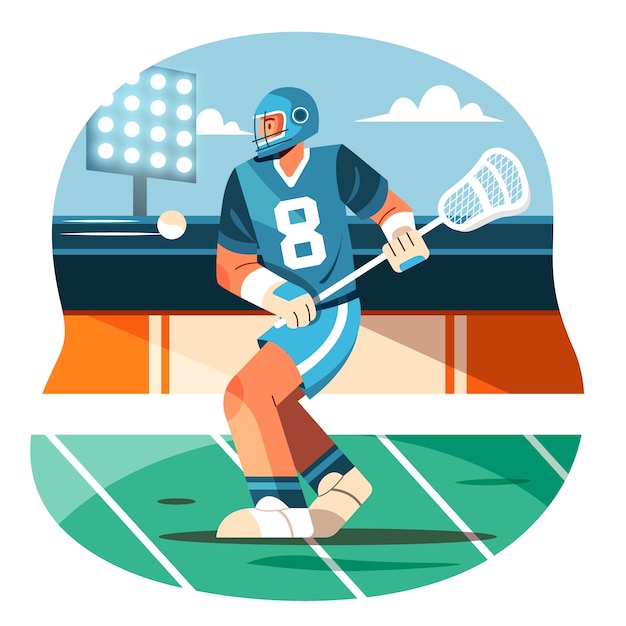 Free Vector lacrosse player illustration flat style