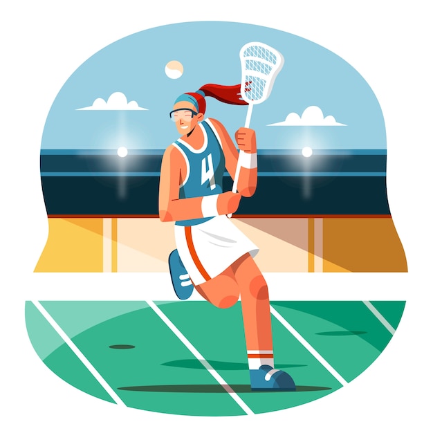 Free Vector lacrosse player illustration flat style