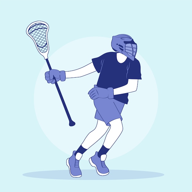 Free vector lacrosse player illustration hand drawn style