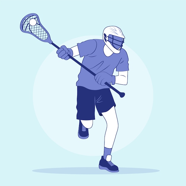 Free Vector lacrosse player illustration hand drawn style