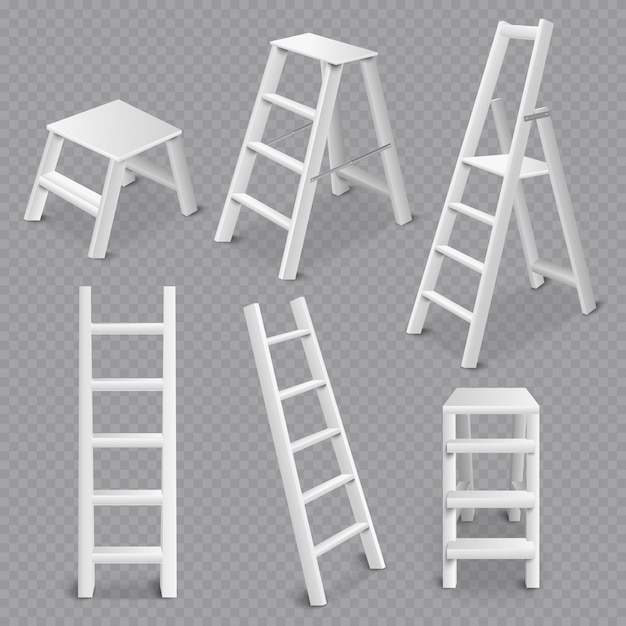 Ladders Realistic Set Transparent