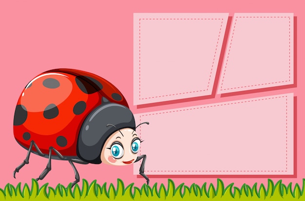 Free Vector lady bug on note template