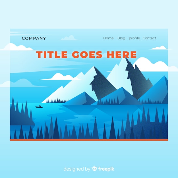 Free Vector lake landing page