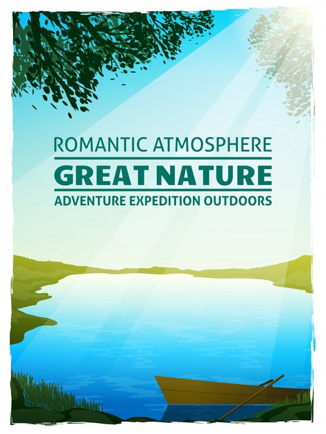 Lake Nature Landscape Background Poster 