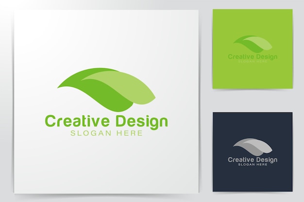 Land. forest. green leaf logo Ideas. Inspiration logo design. Template Vector Illustration. Isolated On White Background