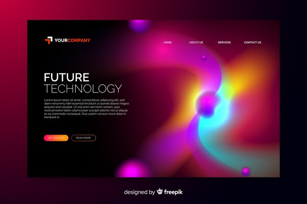 Landing page abstract colorful delusion template