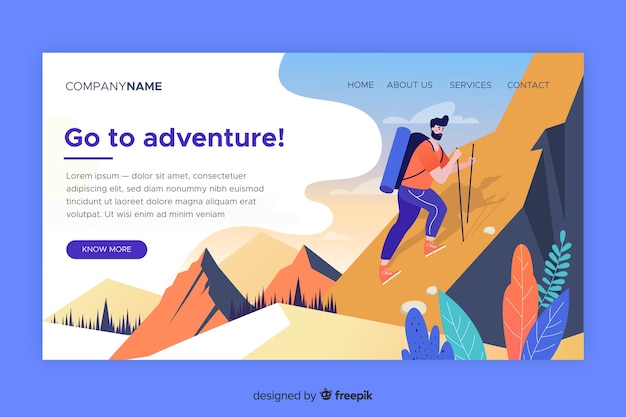 Landing page adventure template