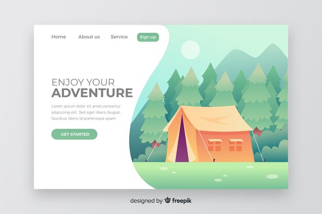 Landing page adventure template