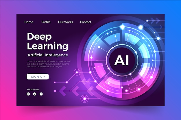 Landing page artificial intelligence template