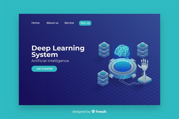 Landing page artificial intelligence template