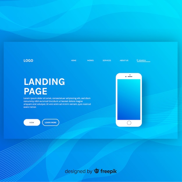 Landing page background