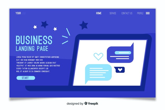 Landing page business template