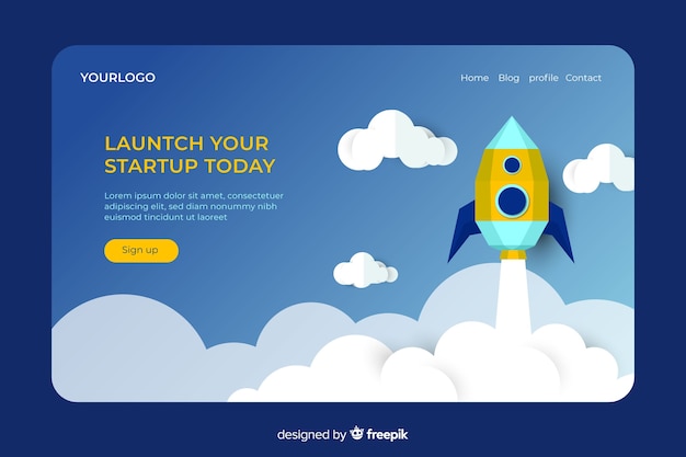 Landing page concept for start up