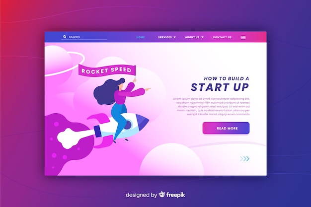 Landing page concept for start up