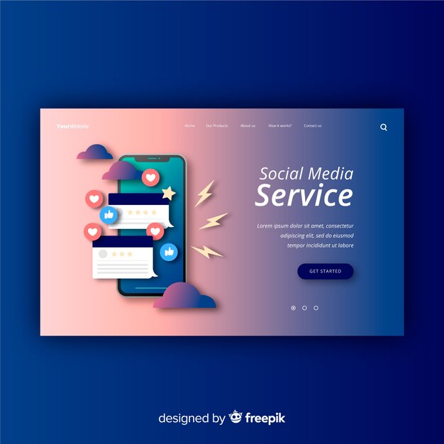 Landing page design. mocksite