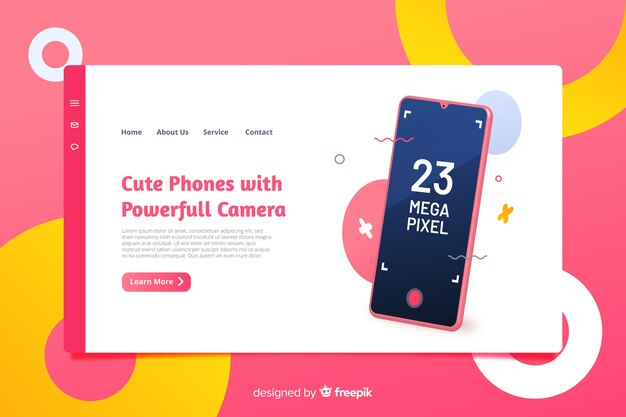 Landing page design for phones