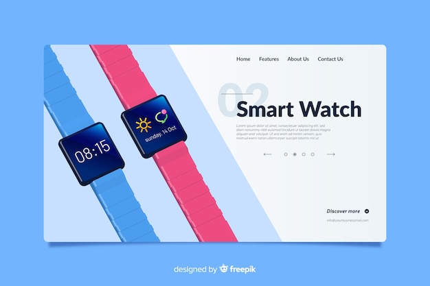 Landing page design for smart watches