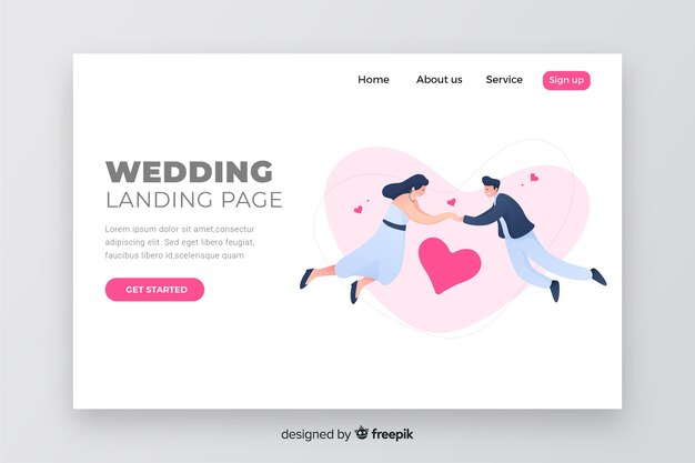 Landing page elegant wedding design