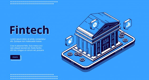 Landing page of financial technologies, fintech