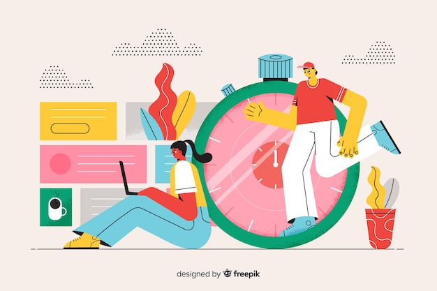 Free Vector landing page illustration time management concept