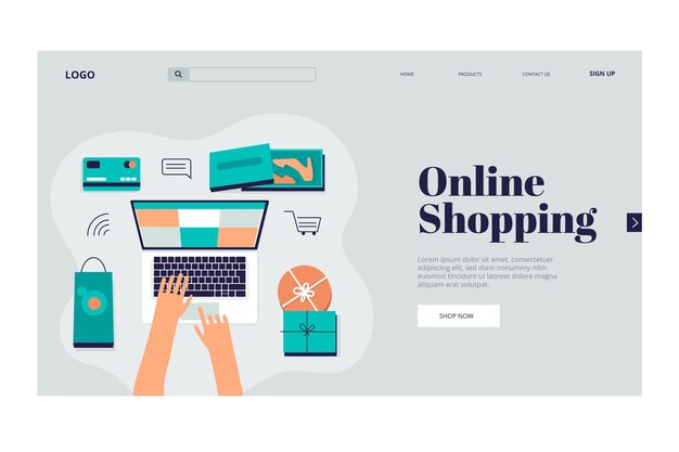 Landing page online shopping