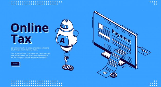 Landing page of online tax, smart digital payment