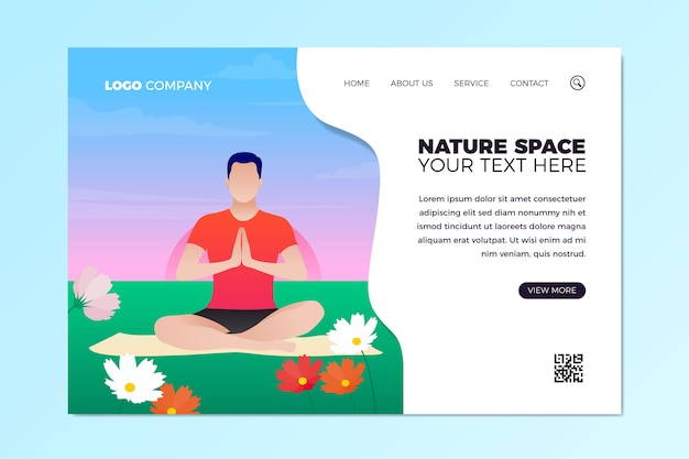 Free Vector landing page outdoor sport template