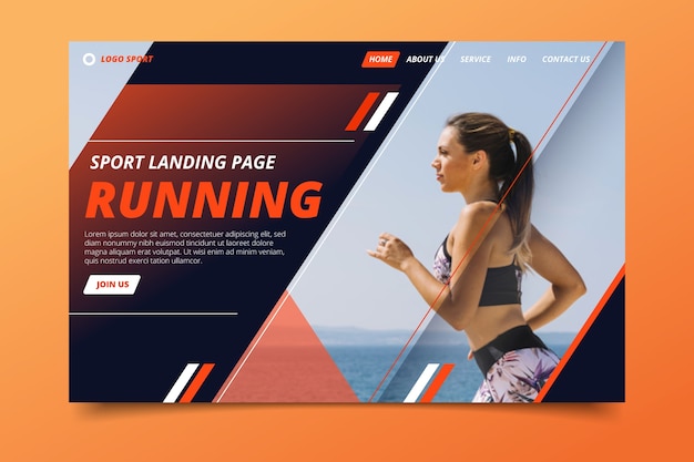 Landing page sport with photo