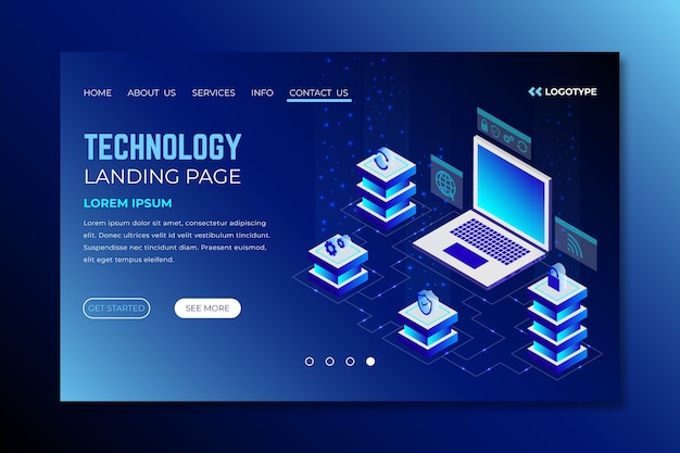 Landing page technology concept template