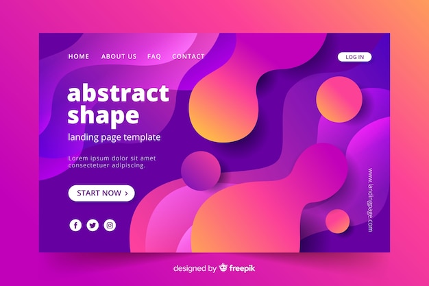 Landing page template in abstract style