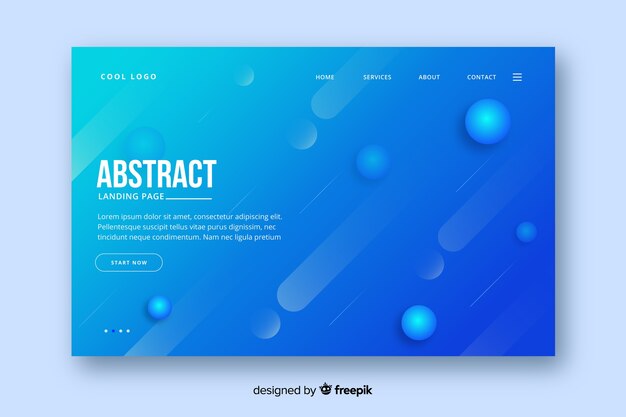 Landing page template in abstract style