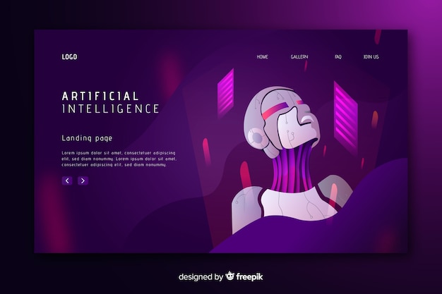 Landing page template artificial intelligence