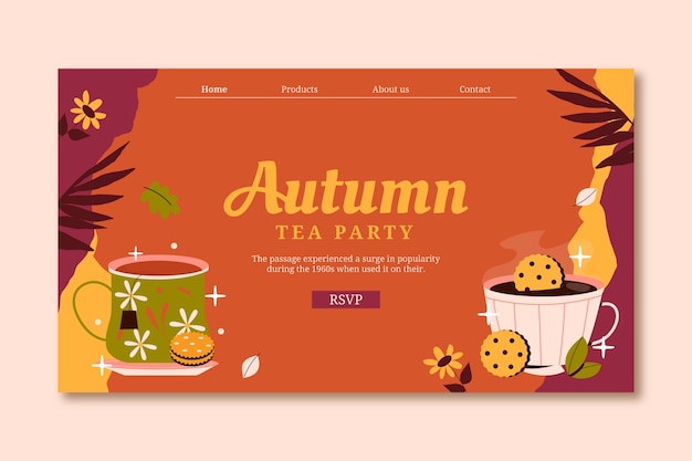 Landing page template for autumn season celebration