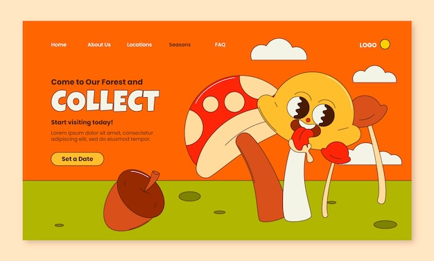 Landing page template for autumn season celebration