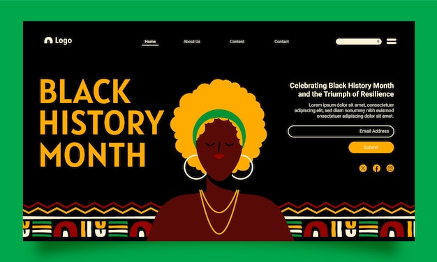 Landing page template for black history month celebration