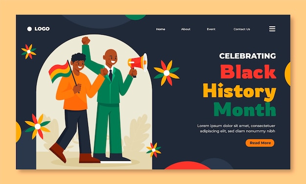 Landing page template for black history month celebration