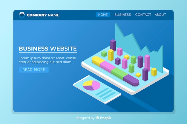 Free Vector landing page template of business