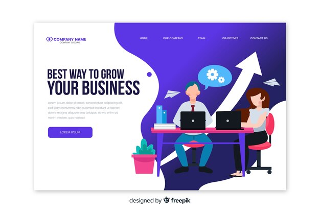 Landing page template for business