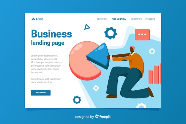 Landing page template of business