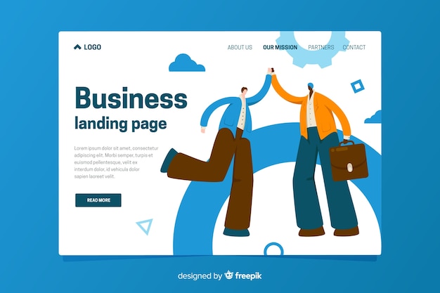 Landing page template of business