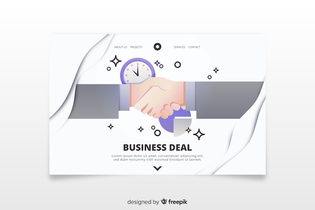 Free Vector landing page template of business