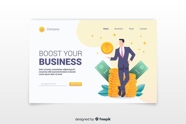 Landing page template of business