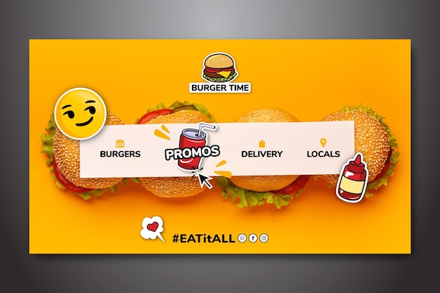 Free Vector landing page template for fast food