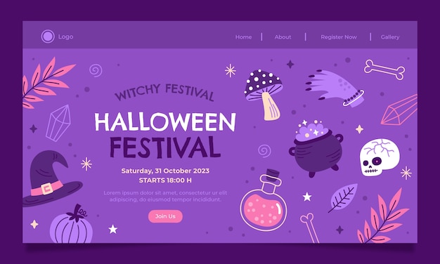 Landing page template for halloween celebration