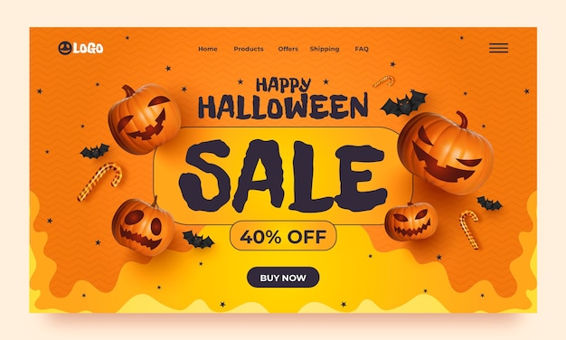 Landing page template for halloween celebration